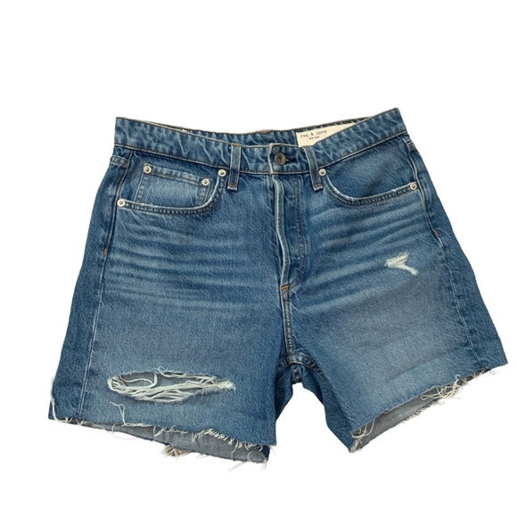 Rag & Bone Rosa High Waist Ripped Nonstretch Denim Cutoff Shorts Size 27 - Picture 6 of 11